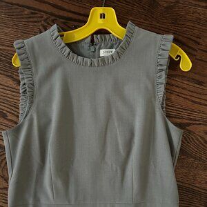 J. Crew Gray Shift Dress with Ruffle Detail.
